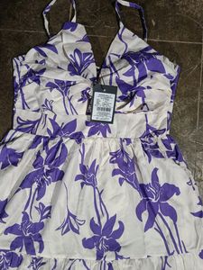 Floral Print Tiered Midi Dress