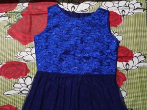 Blue Floral Lace Dress
