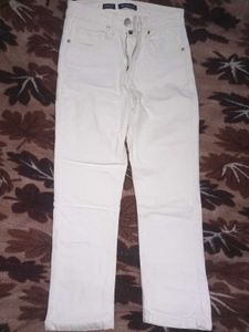 White Straight Fit Jeans