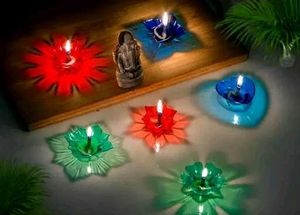 Colorful Shadow Reflecting Diyas