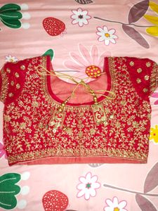 Women Red Non -padded Bridal Blouse