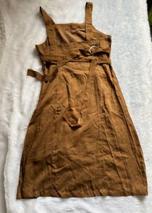 Brown Sleeveless Midi Dress