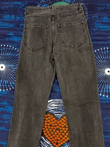 Dark Grey Flared Jeans (high Rise)