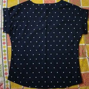 Polka Dot Top (Navy Blue, M size).