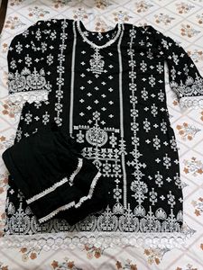3pc Cotton Suit Black