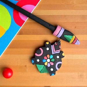 terracotta Hair pin with beautiful turtle design..