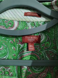 Talbots Womens 4 Wrinkle Resistant Button Blouse S