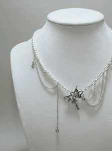 y2k Stone Butterfly Pearl Necklace