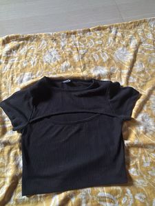 Cutout Black Crop Top