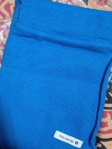 Blue Plain Leggings