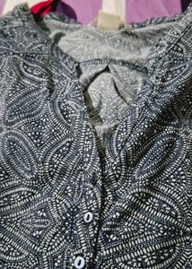 Patterned Henley Top