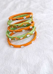 Handmade Tiranga Mirror Bangles - Set of 5