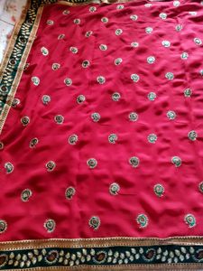 Bright Red Saree For Festivals
