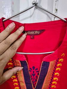 Red Printed Kurta