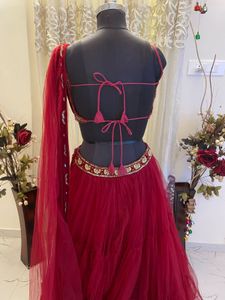 Maroon Net Lehenga Choli