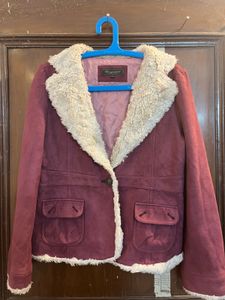 Korean Style Magenta Colour Coat