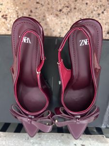 Zara Inspired Burgundy Heels with Bow
