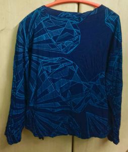 Printed Navy Blue Top