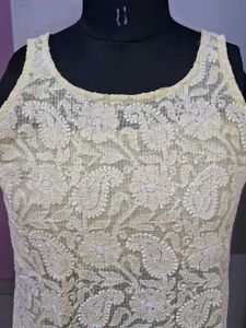 Elegant Embroidered Kurta Lemon