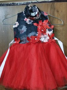 Red & Black Floral Dress