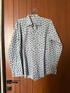 Sanganeri Print Pure Cotton Shirt - L