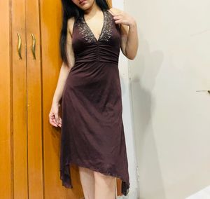 Brown Halter Dress