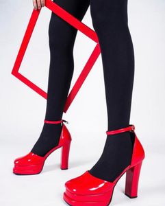 Red Platform Heels