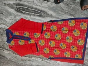 Red Floral Print Kurti