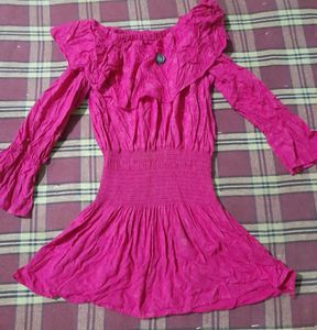 Pink Off Shoulder Dress