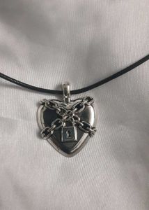 Gothic Heart Lock Pendant Necklace