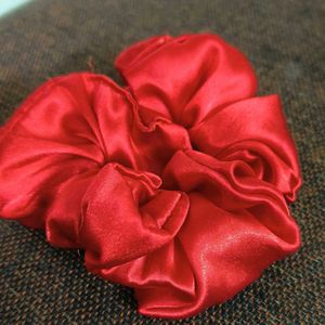 Green &amp; Red Satin Scrunchies
