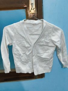 White Crop Cardigan