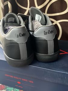 AUTHENTIC LEE COOPER 1908 LACE UP BLACK SNEAKERS