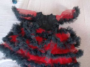 Kids Red &amp; Black Tutu Frock