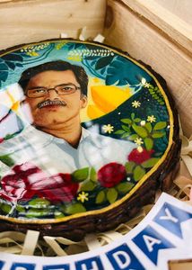 Customized Portrait On Wooden Slice