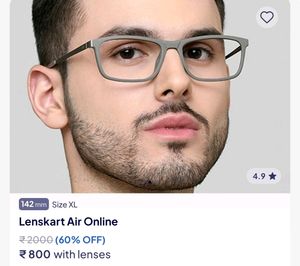 Lenskart Frame XL Size . Grey Color