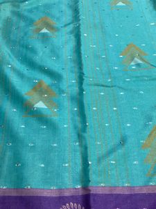 Turquoise Blue And Purple Joint Saree For Grabs
