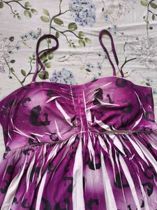 Purple White Printed Strips less Cami Top💜