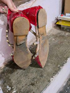 Shein Red Studded Flats