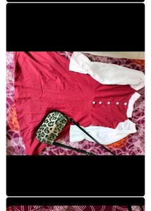 Korean One Piece Midi Dress Maroon