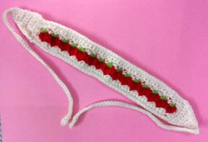 Trendy Crochet Handmade White and Red Headband
