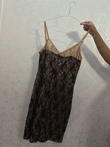 Pink And Black Mini Dress