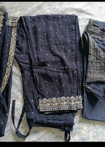 Navy Embroidered Indian Salwar Kameez