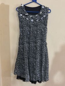 Zebra Print Sleeveless Dress