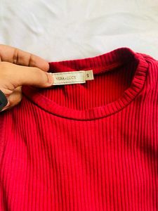 Ribbed Maroon Bodysuit