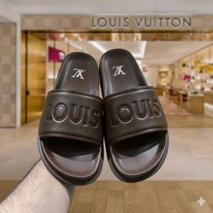 Louis Vuitton Brown Slides