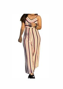 Striped Wide-Leg Jumpsuit