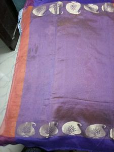GentlyUsed Mustard and Purple Border SuperNet Sare