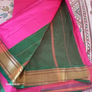 Hot Pink Silk Saree Without Blouse