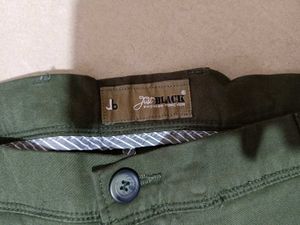 Just Black Olive Green Casual Trousers, 38 Size